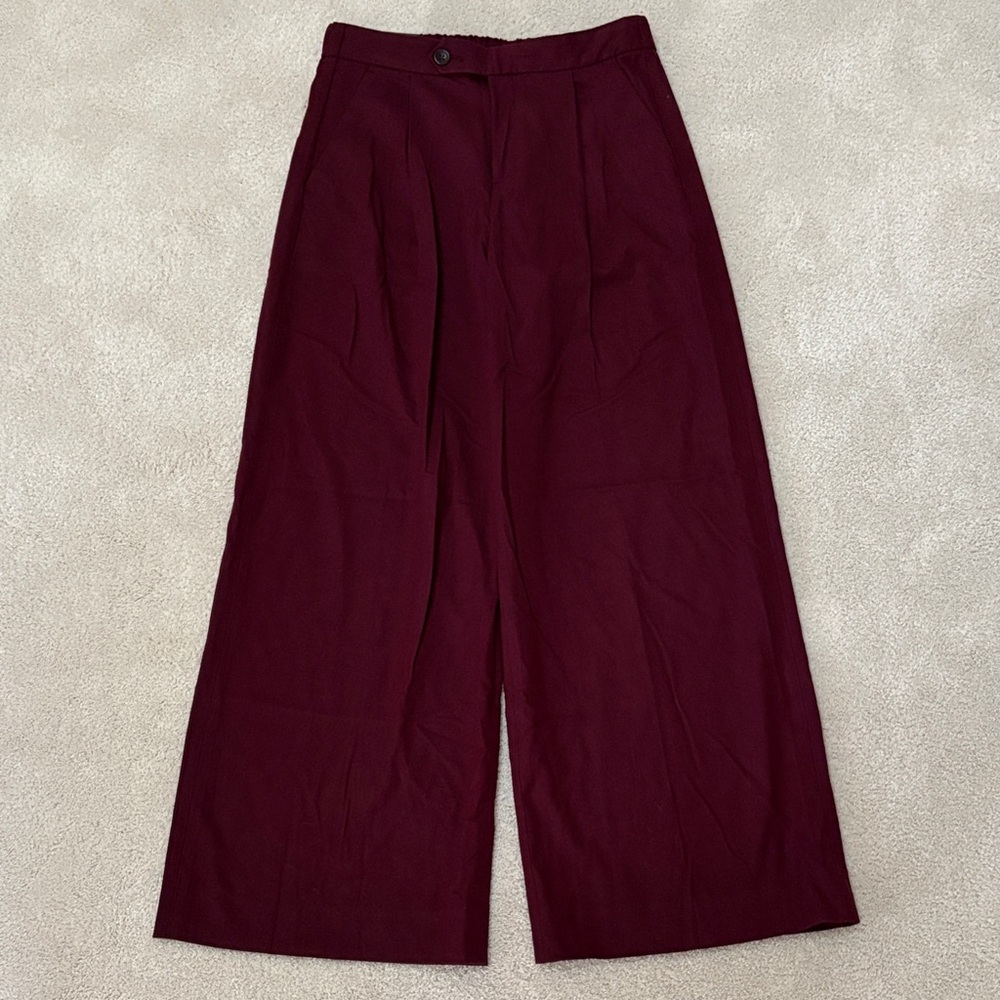 Banana Republic Wide-Leg Trousers in Burgundy